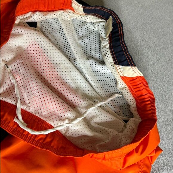 Men's VTG Nike Y2K Lined Swim Trunks Size XL/XXL Orange Blue Spellout Swoosh - Picture 14 of 16